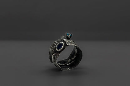 Blue and Black Zircon Ring LevenExclusive