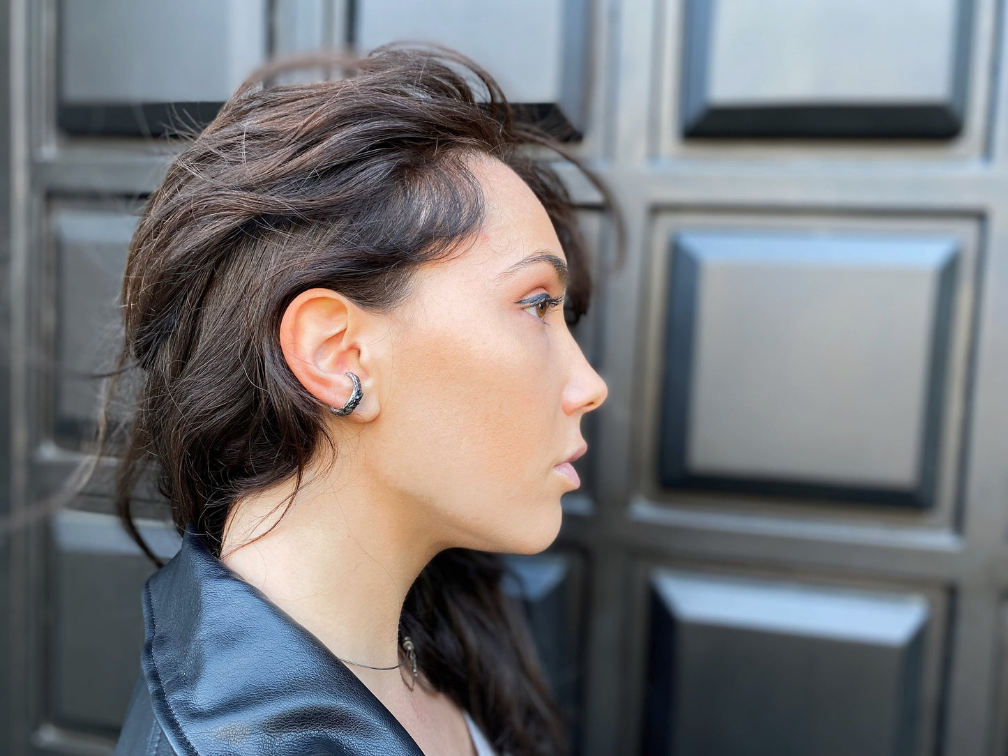 ვერცხლის საყურე ტურმალინით