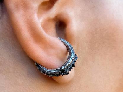 ვერცხლის საყურე ტურმალინით