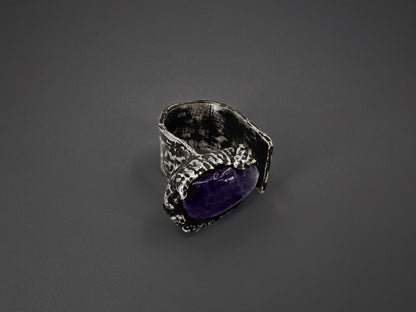 ამეთვისტოს ვერცხლის ბეჭედი