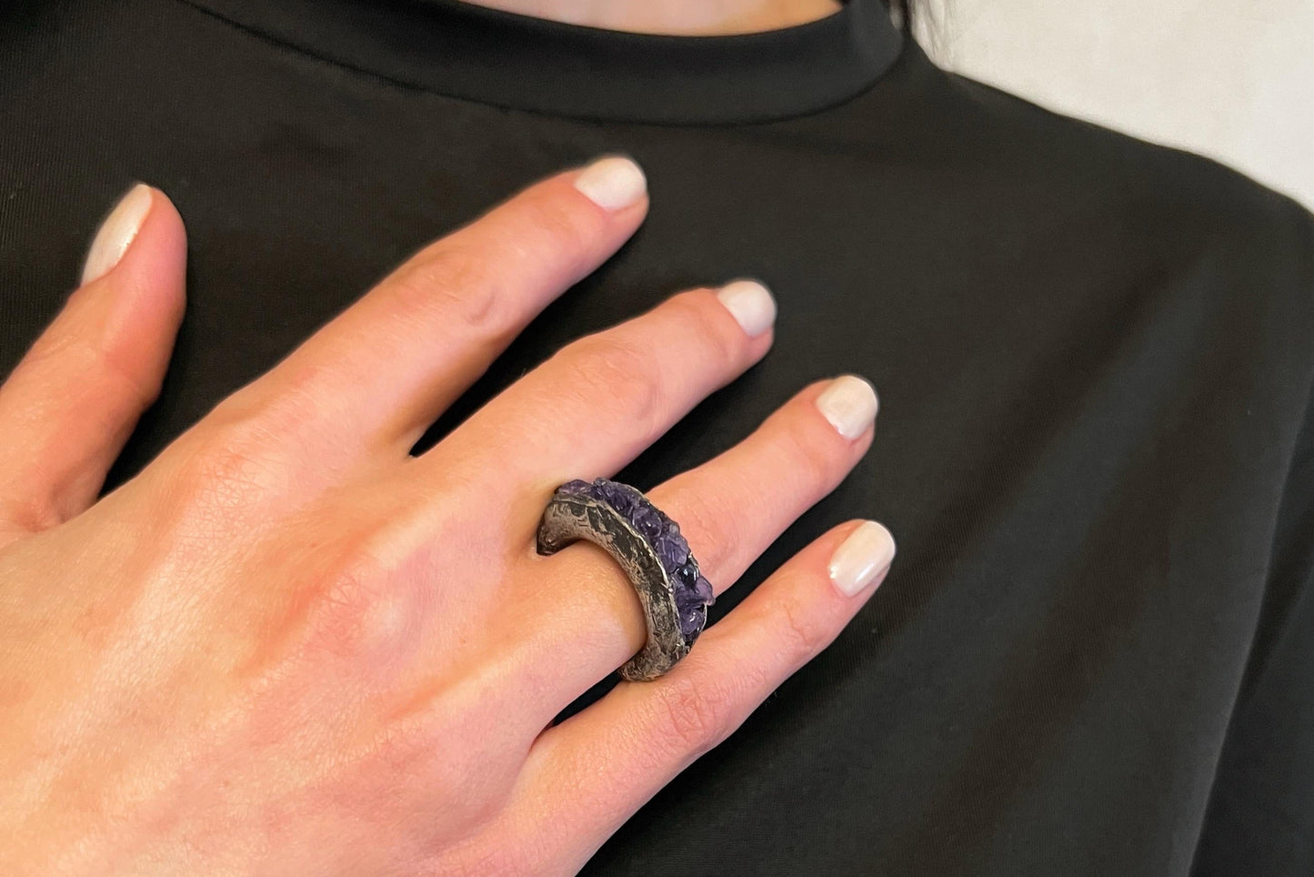 ამეთვისტოს ვერცხლის ბეჭედი