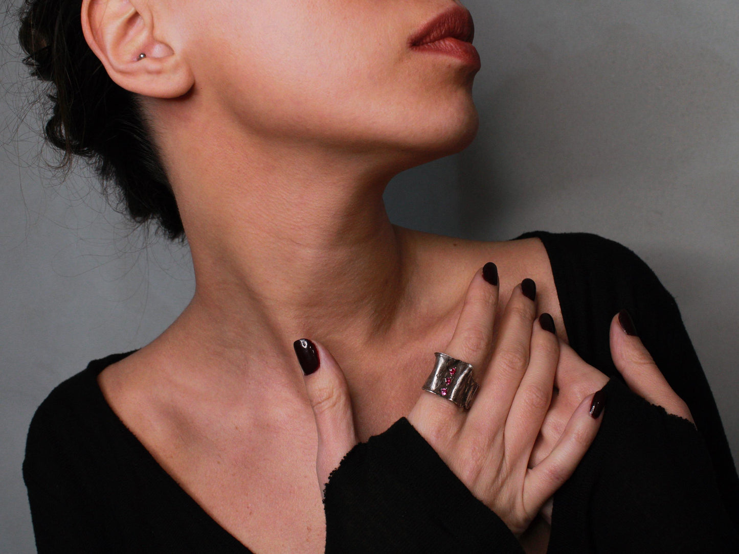 ვერცხლის ბეჭედი საფირის ქვით